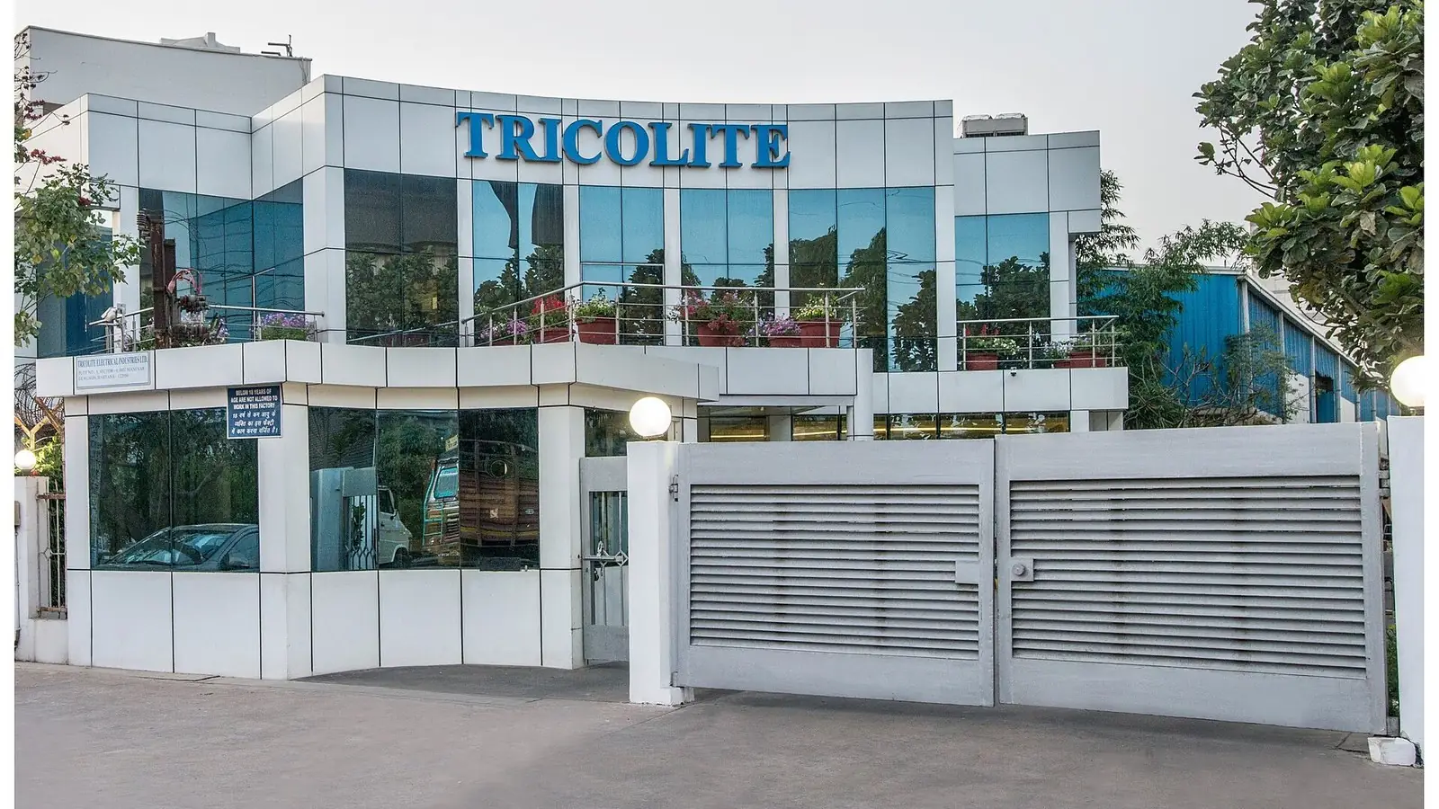 Illustration: a factory front in the IMT Manesar industrial sectors.